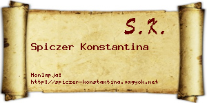Spiczer Konstantina névjegykártya